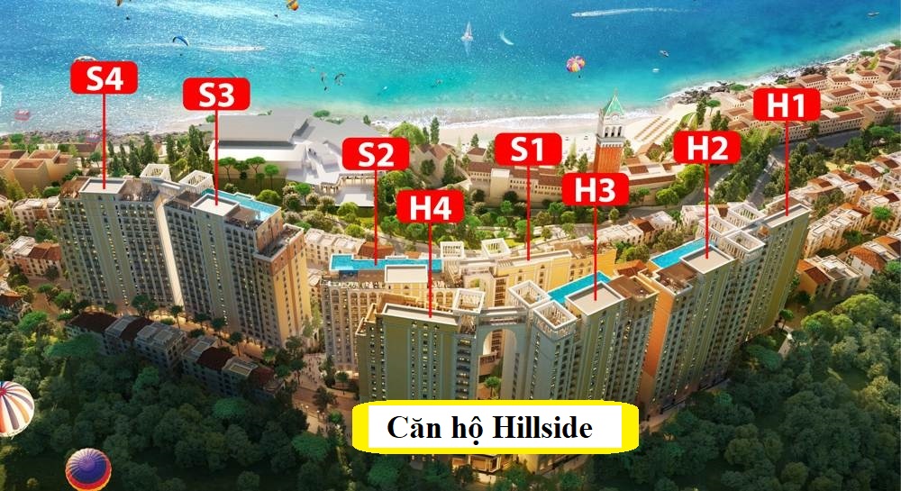 Đánh dấu vị trí các tòa căn hộ Hillside Residence Phú Quốc