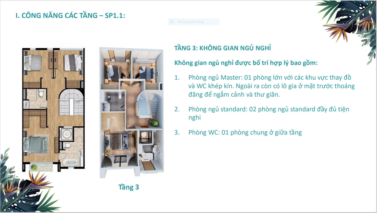 Gợi ý công năng sử dụng Shophouse Meyhomes Premium Phú Quốc - Tầng 3