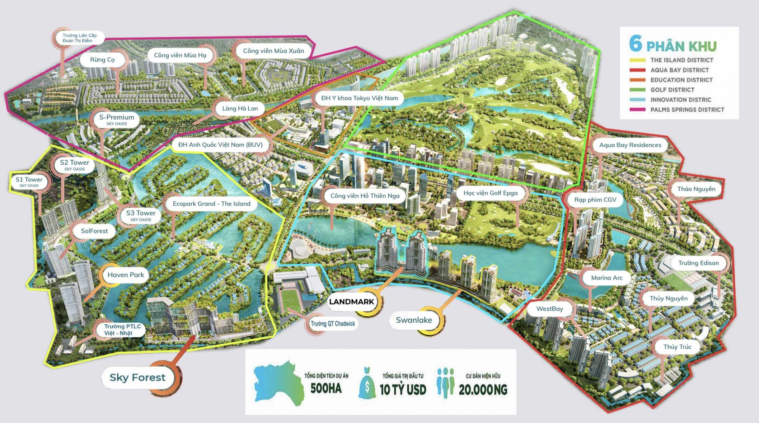 Quy hoạch vị trí Dự án Swanlake Residences Ecopark